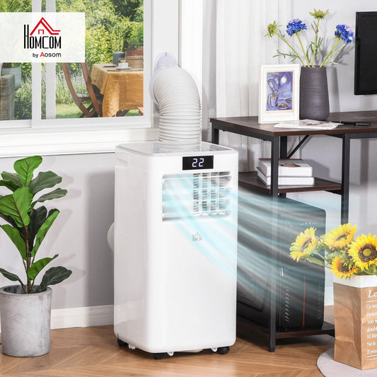 HOMCOM 8000 BTU Air Conditioning Unit, 3-in-1 Portable Air Conditioner, Dehumidifier, Cooling Fan with Remote Control, Digital Display, 2 Speeds, 24H Timer, Window Venting Kit, 18m²