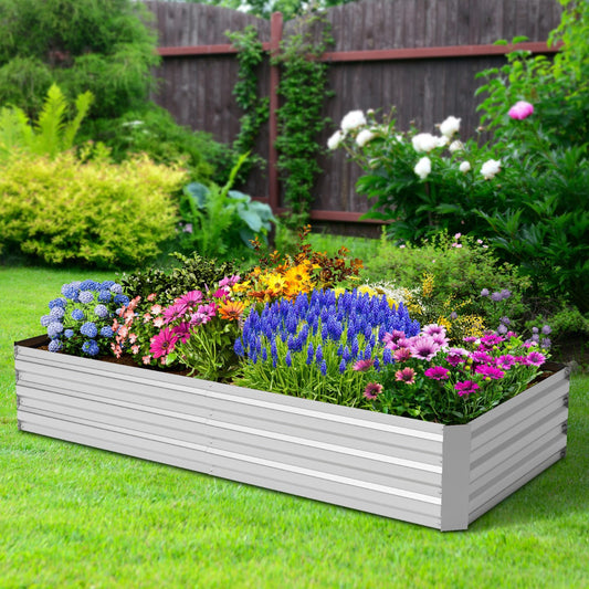 Galvanized Raised Garden Bed with Mini Greenhouse Cover