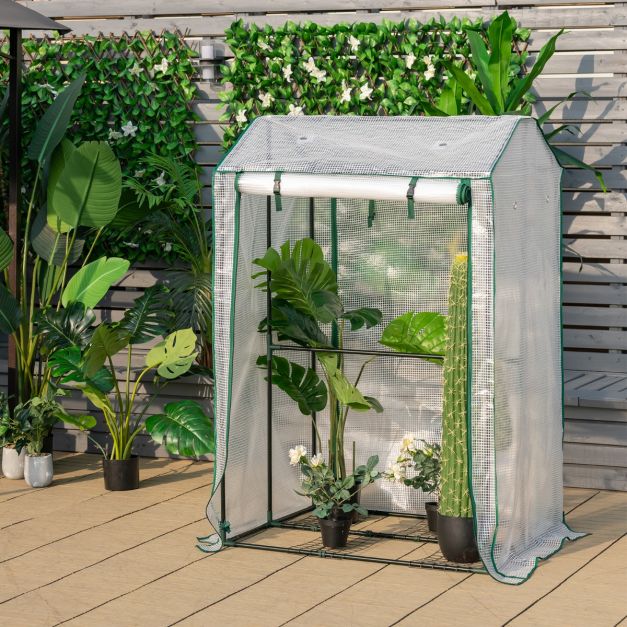 Walk-in Garden Greenhouse with Zippered Doors for Outdoor