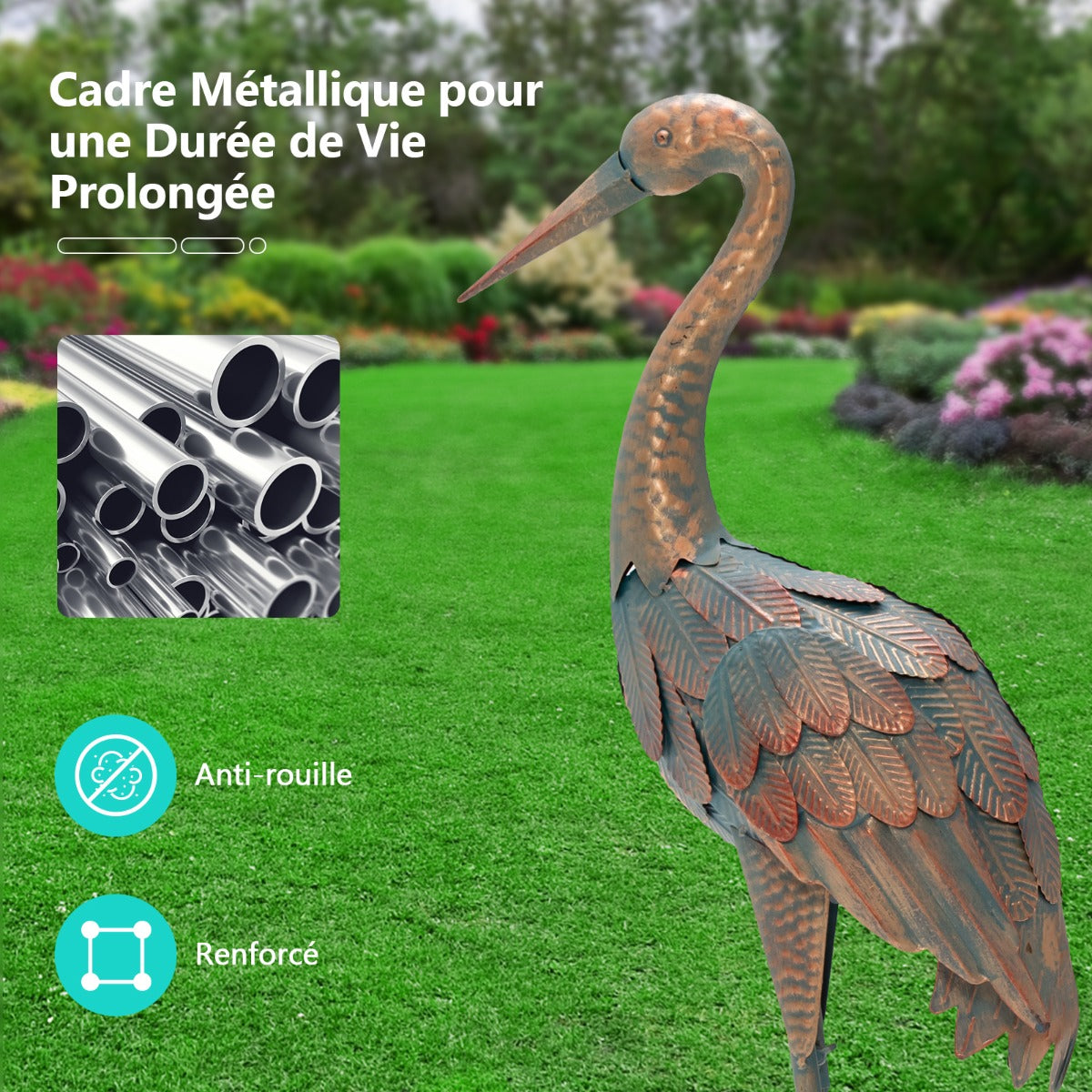 Set of 2 Metal Garden Ornaments for Backyard
