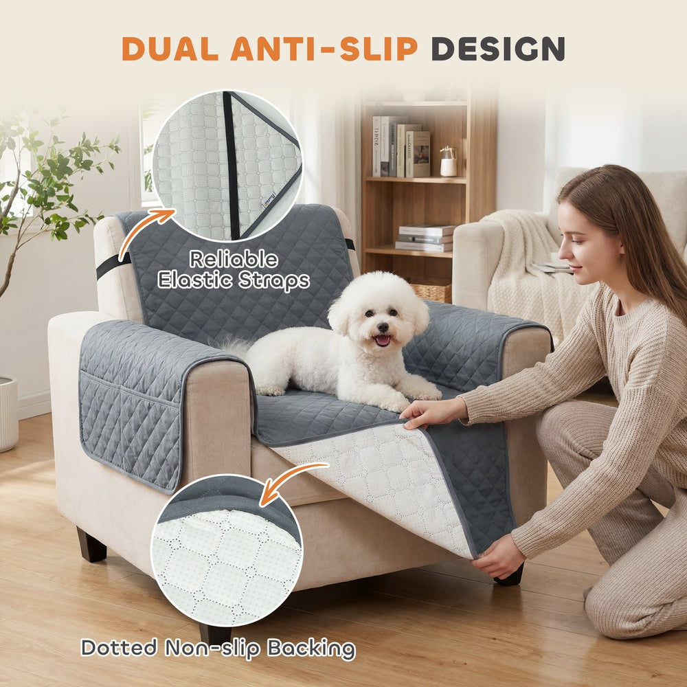 PawHut Waterproof Sofa Cover in Grey, image 5