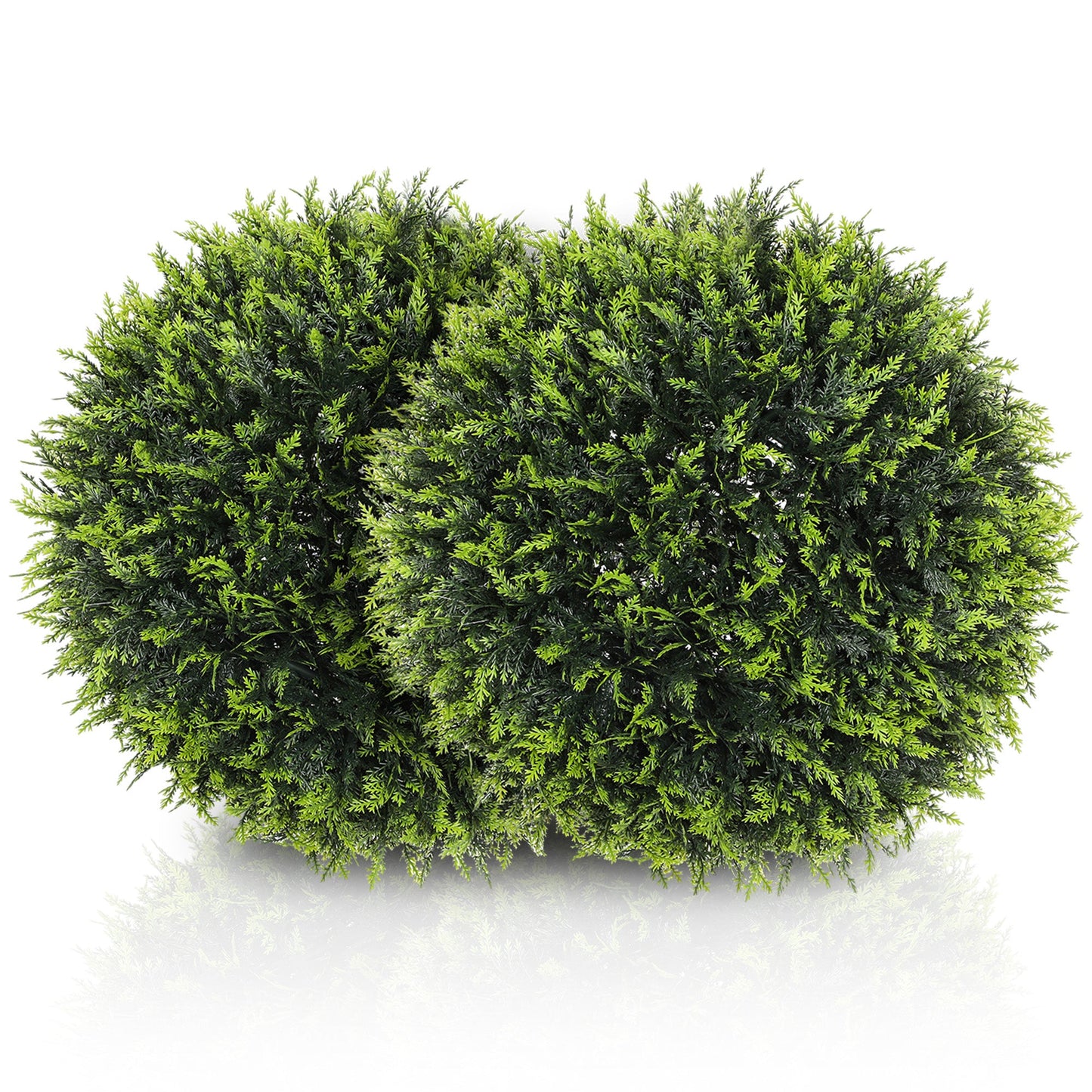 HOMCOM Zestaw 2 sztucznych roślin Topiary Balls, sztuczne rośliny dekoracyjne z ochroną UV, sztuczne rośliny do dekoracji wnętrz i na zewnątrz, 45 cm, zielony