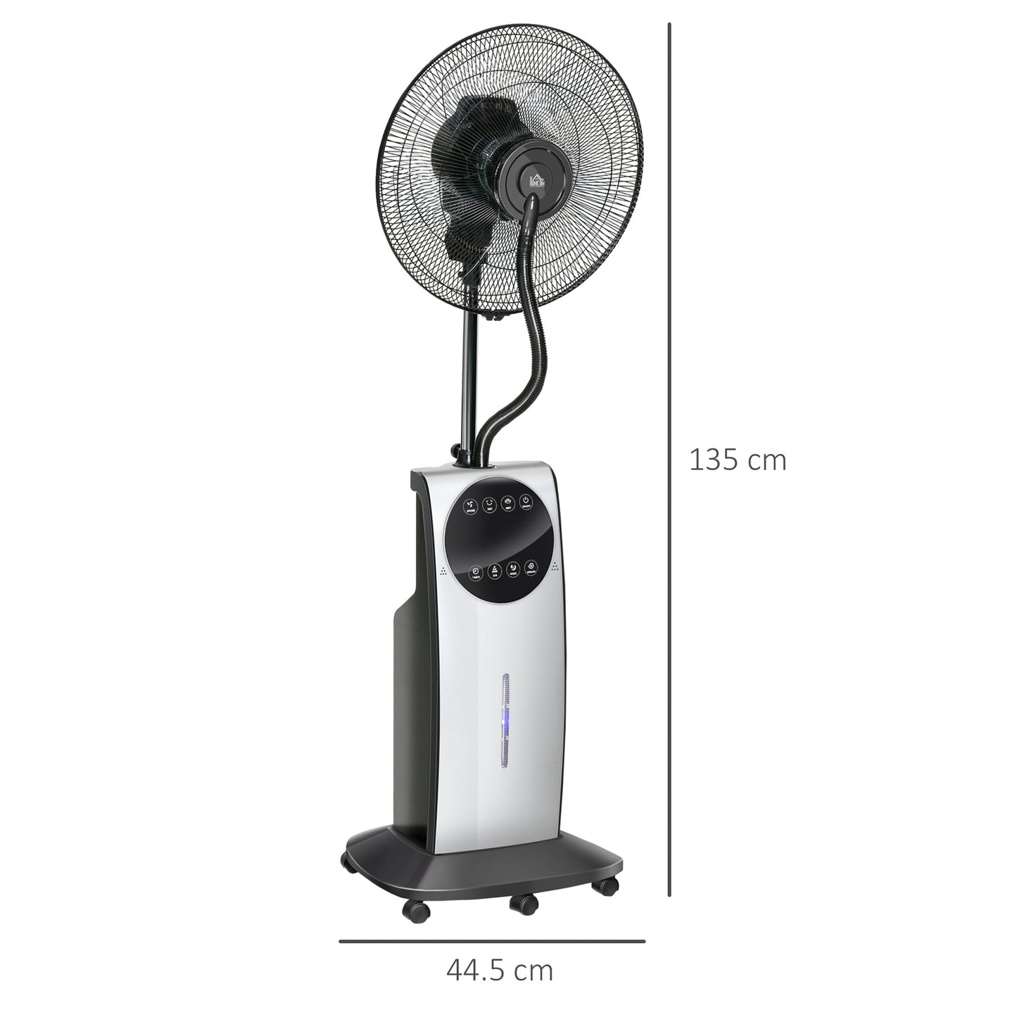 HOMCOM 16" wentylator stojący z rozpylaczem mgiełki wodnej, nawilżający wentylator mgiełkowy, wentylator stojący z 3 prędkościami, zbiornikiem na wodę 3,1 l, timerem i elektrycznym urządzeniem odstraszającym komary, czarny