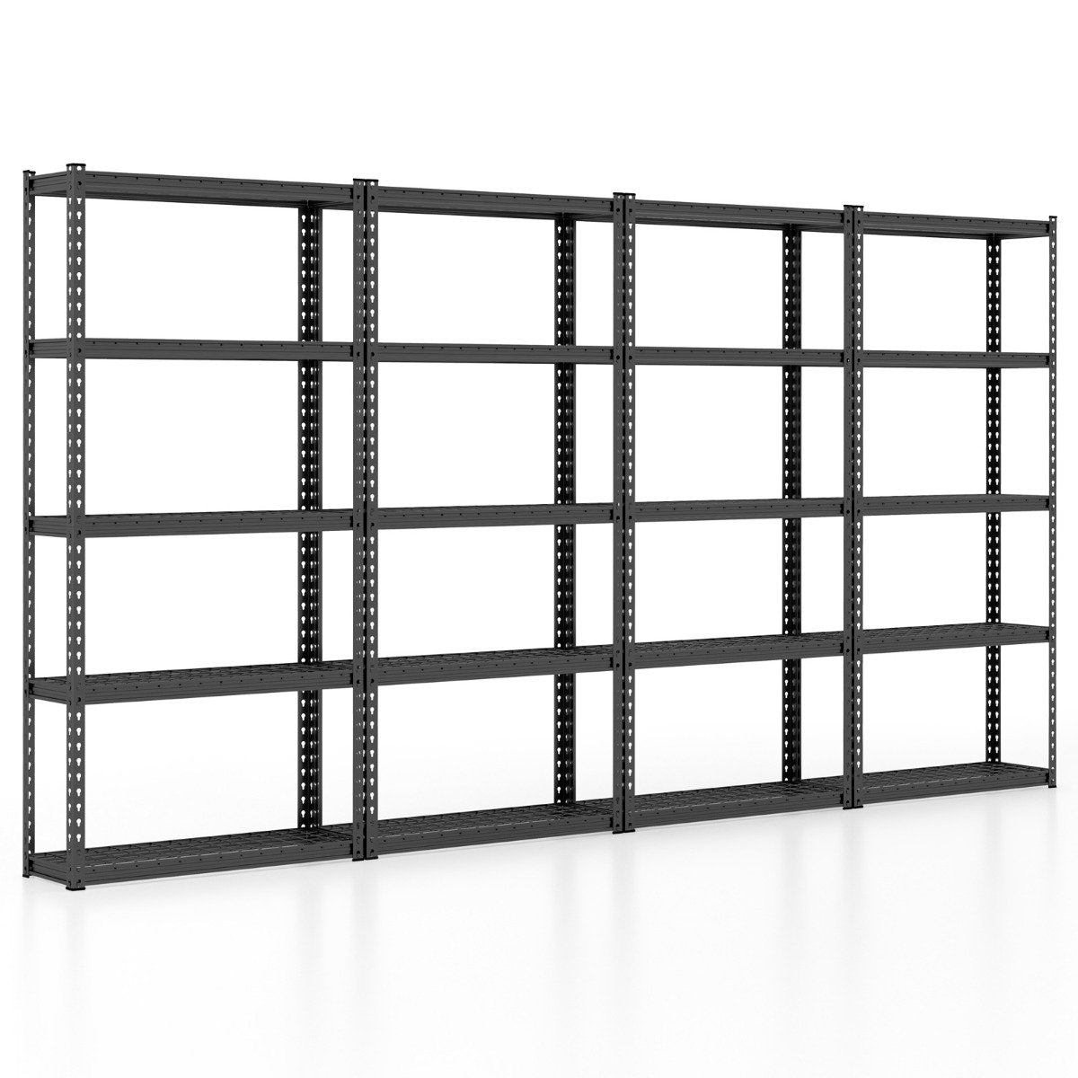 5-Tier Metal Shelving Unit with Anti-slip Foot Pad for Warehouse Kitchen-Black