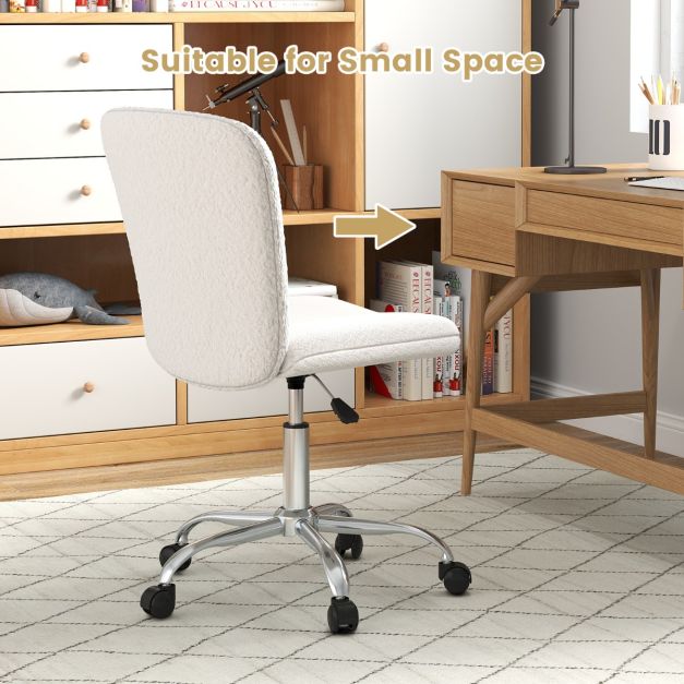 Height-adjustable Ergonomic Chair wIth Wheels for Adults and Teenangers-White