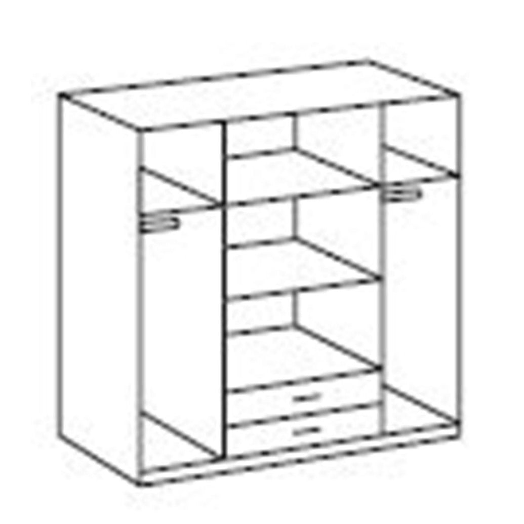 HUSAM 4 Door Wardrobe Grey 180cm