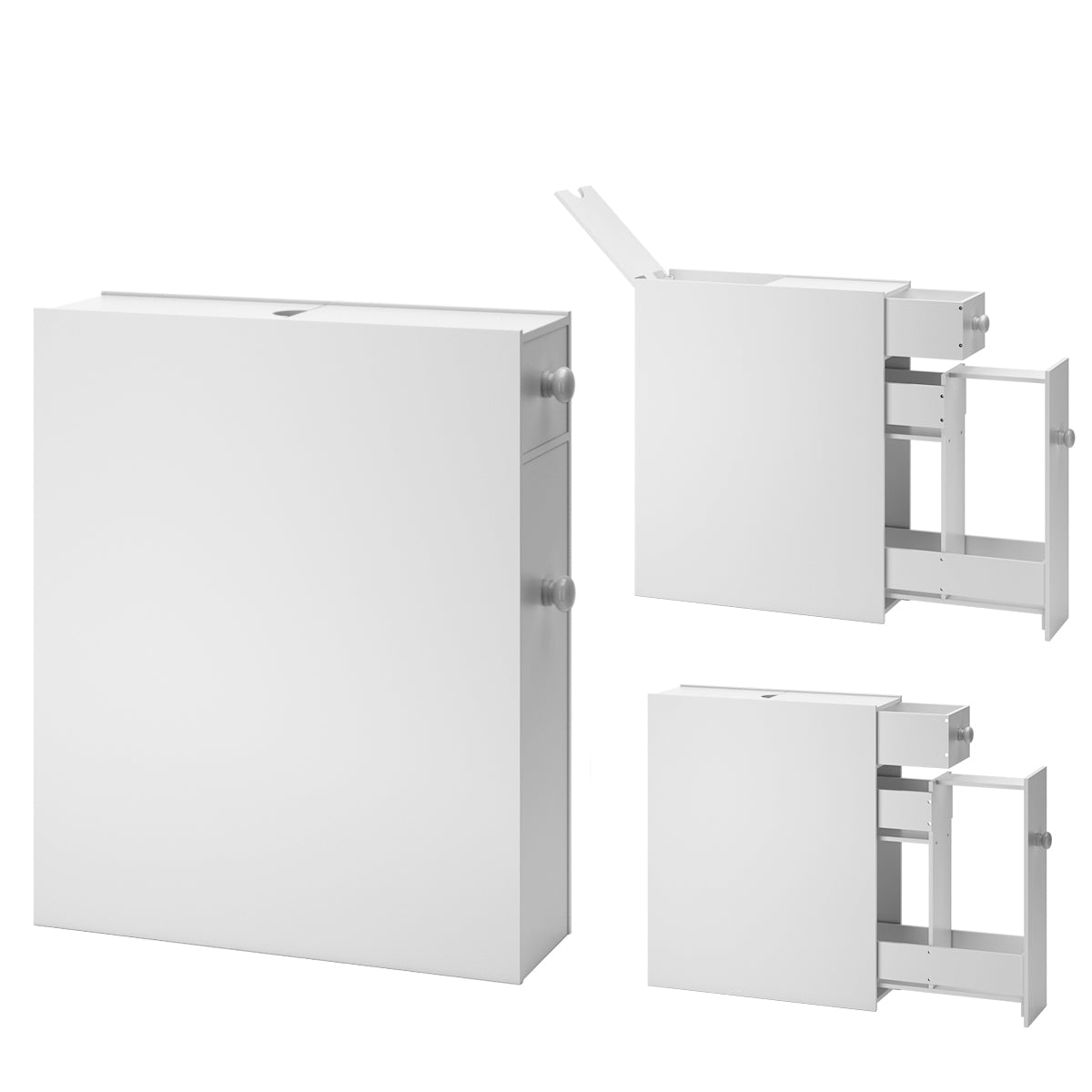 White wooden bathroom cabinet side cabinet niche cabinet white