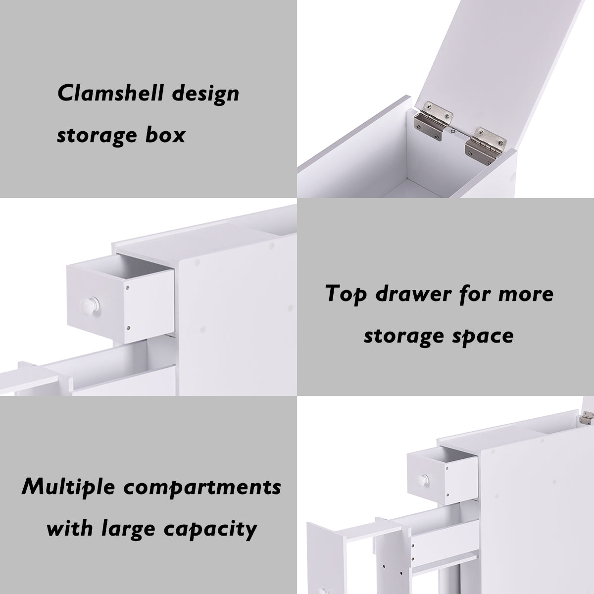 White wooden bathroom cabinet side cabinet niche cabinet white