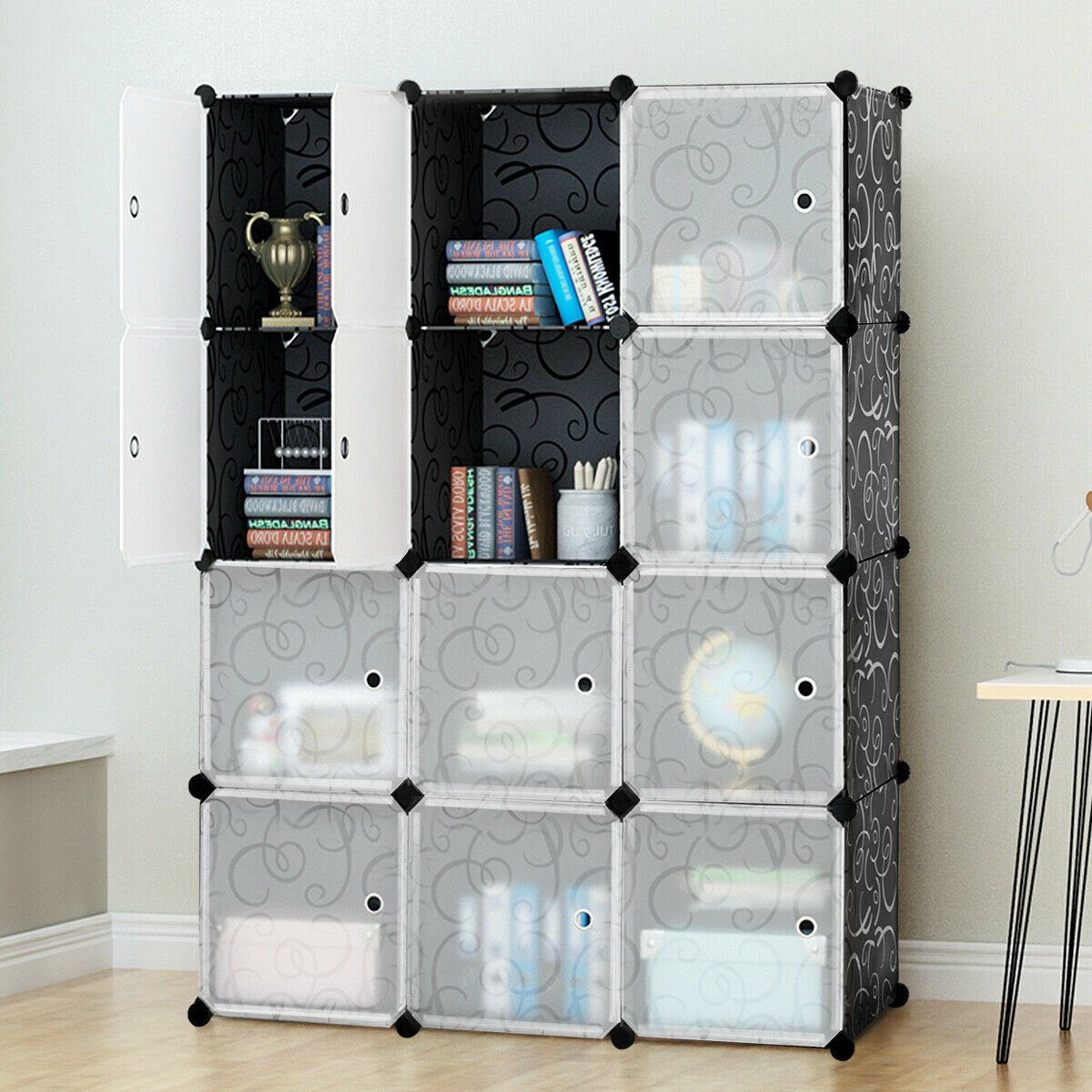 Portable Wardrobe with Doors for Clothes, Shoes and Toys