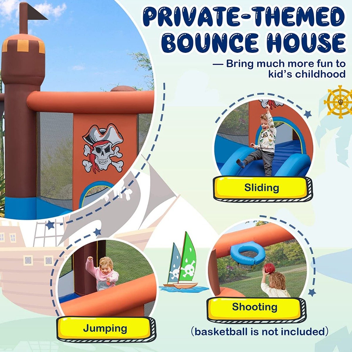 Inflatable Bouncer House with 680W Blower