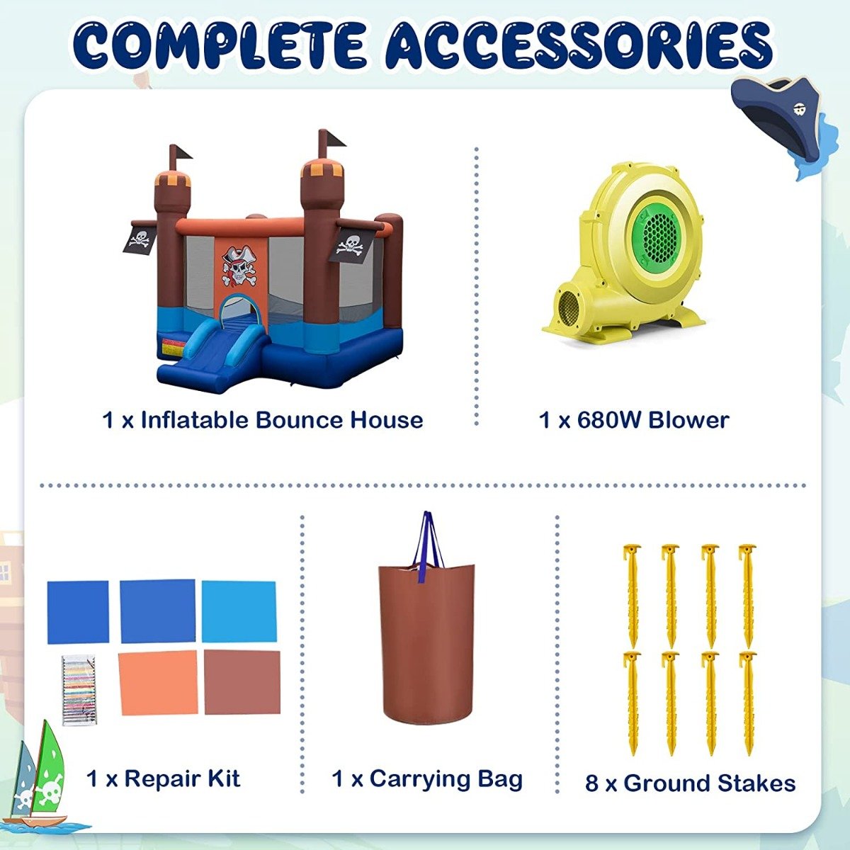 Inflatable Bouncer House with 680W Blower
