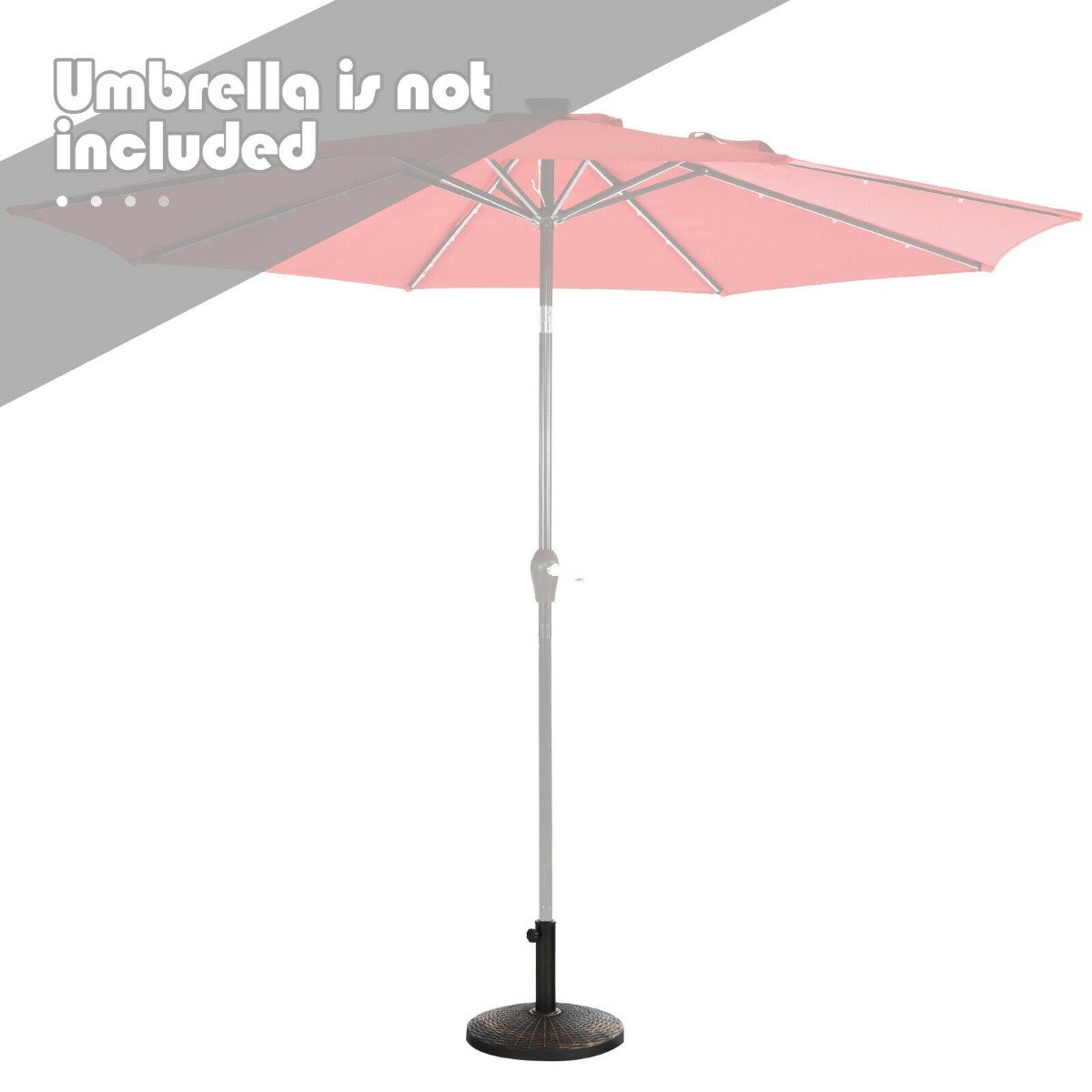 38mm/ 48mm Outdoor Resin Parasol Base with Adjustable Knob