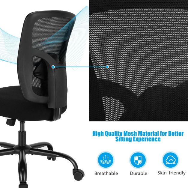 Mesh Ergonomic Swivel Chair with Lumbar Support for Office