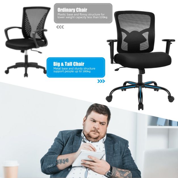 Mesh Ergonomic Swivel Chair with Lumbar Support for Office