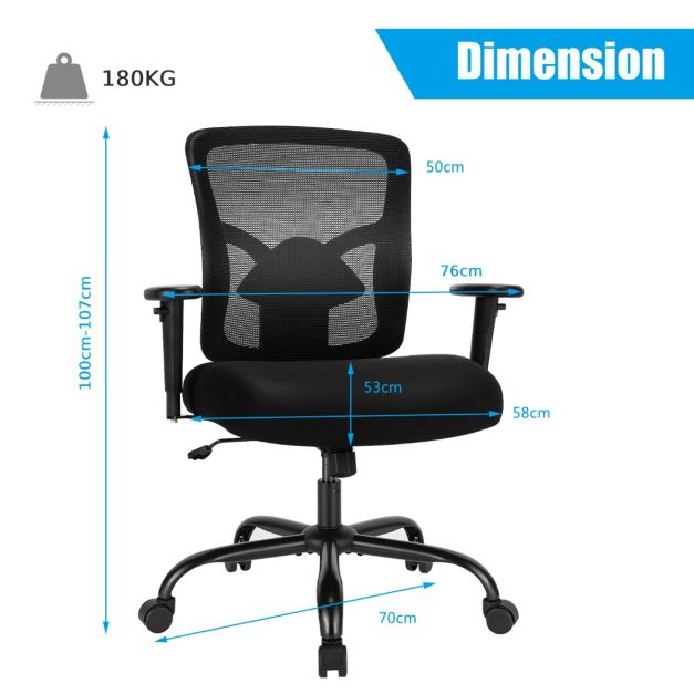 Mesh Ergonomic Swivel Chair with Lumbar Support for Office