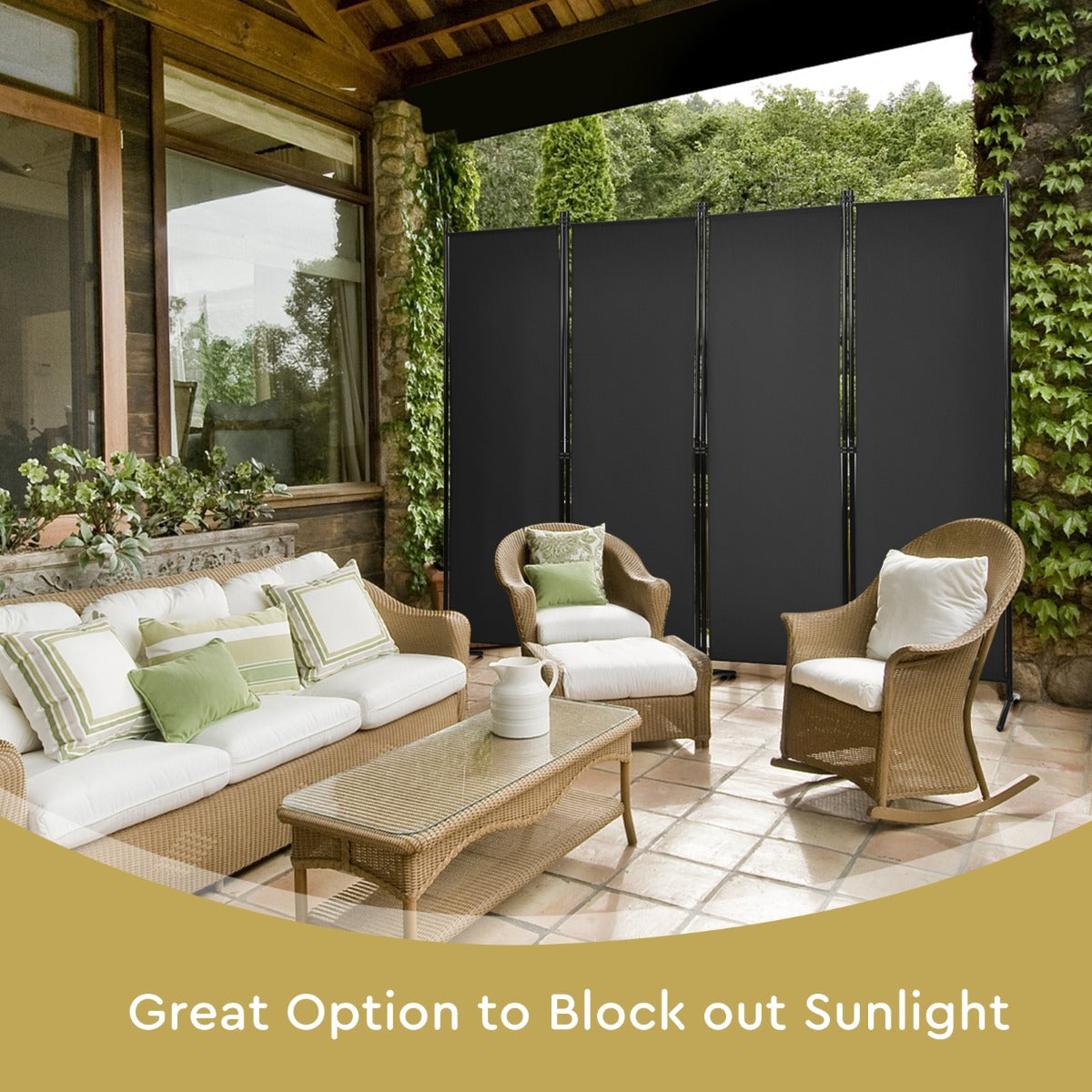 Portable Fiber Wall Divider for Home Office-Black