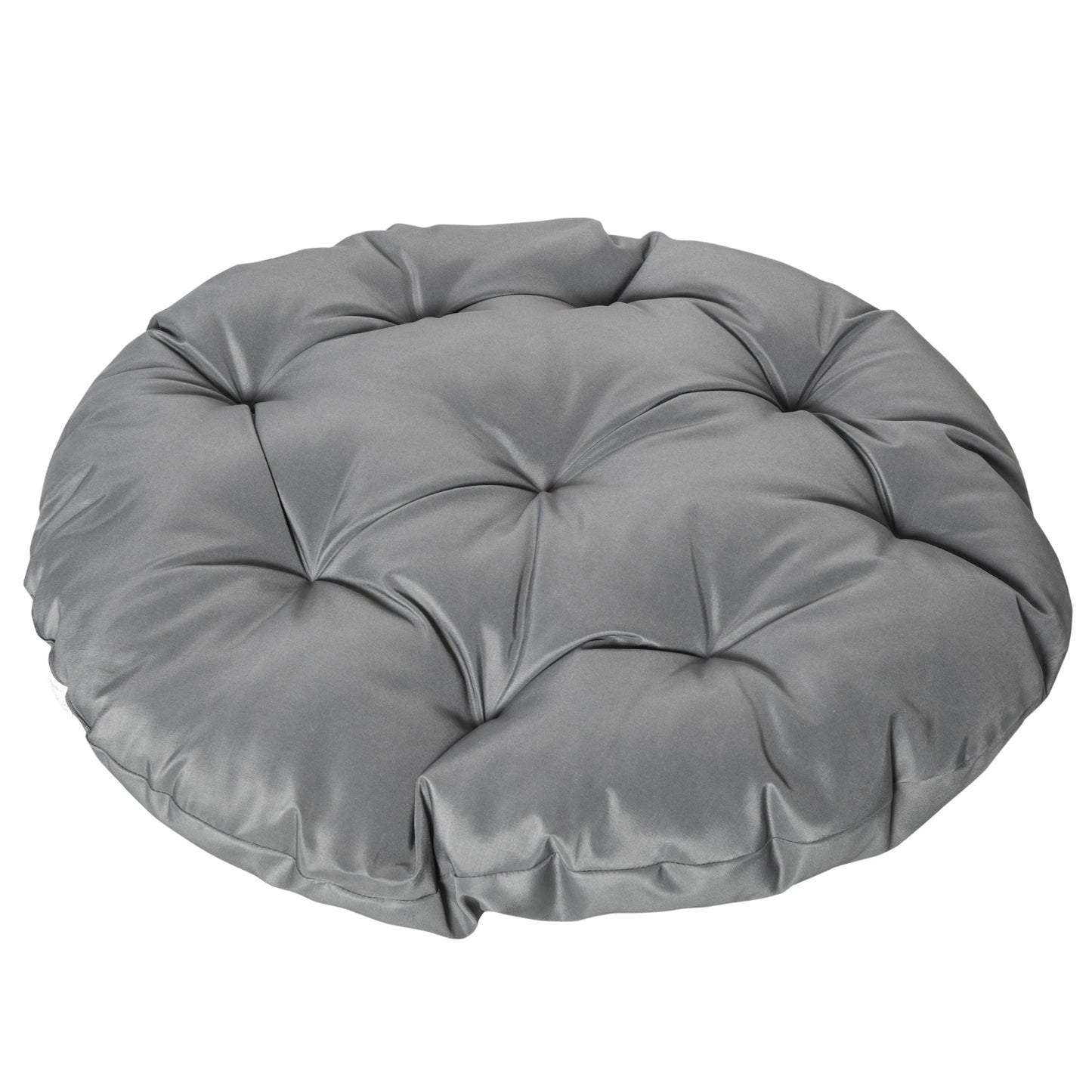 Outsunny 360¡ Swivel Rattan Papasan Moon Bowl Chair Round Lounge Garden Wicker Basket Seat with Padded Cushion Oversized for Outdoor Indoor, Grey