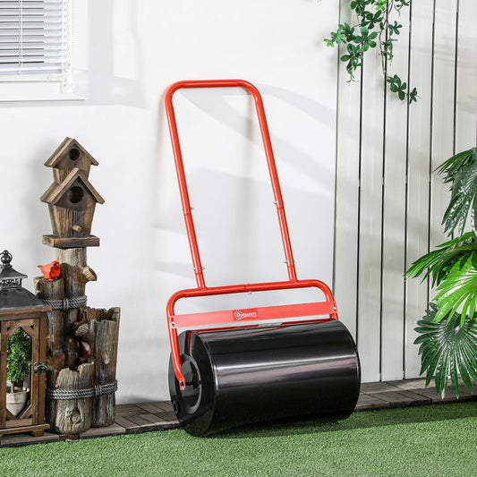 Outsunny 38L Fillable Cylinder Steel Lawn Roller in Red, image 2