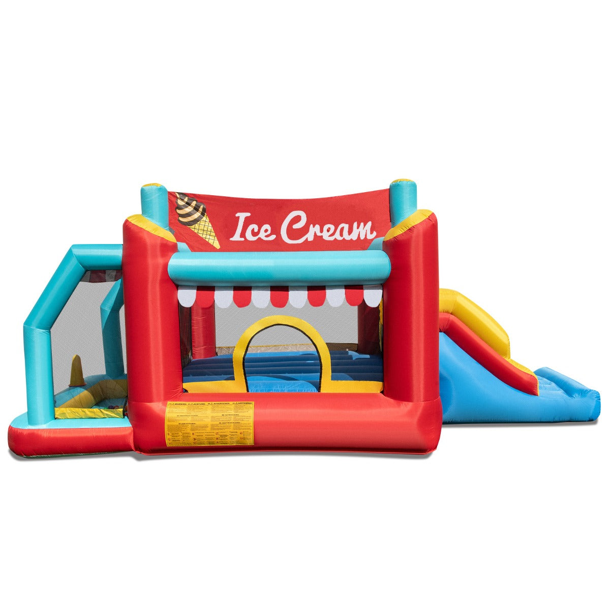 5-in-1 Ice Cream Jumping Castle Inflatable Bounce House with Slide without Blower