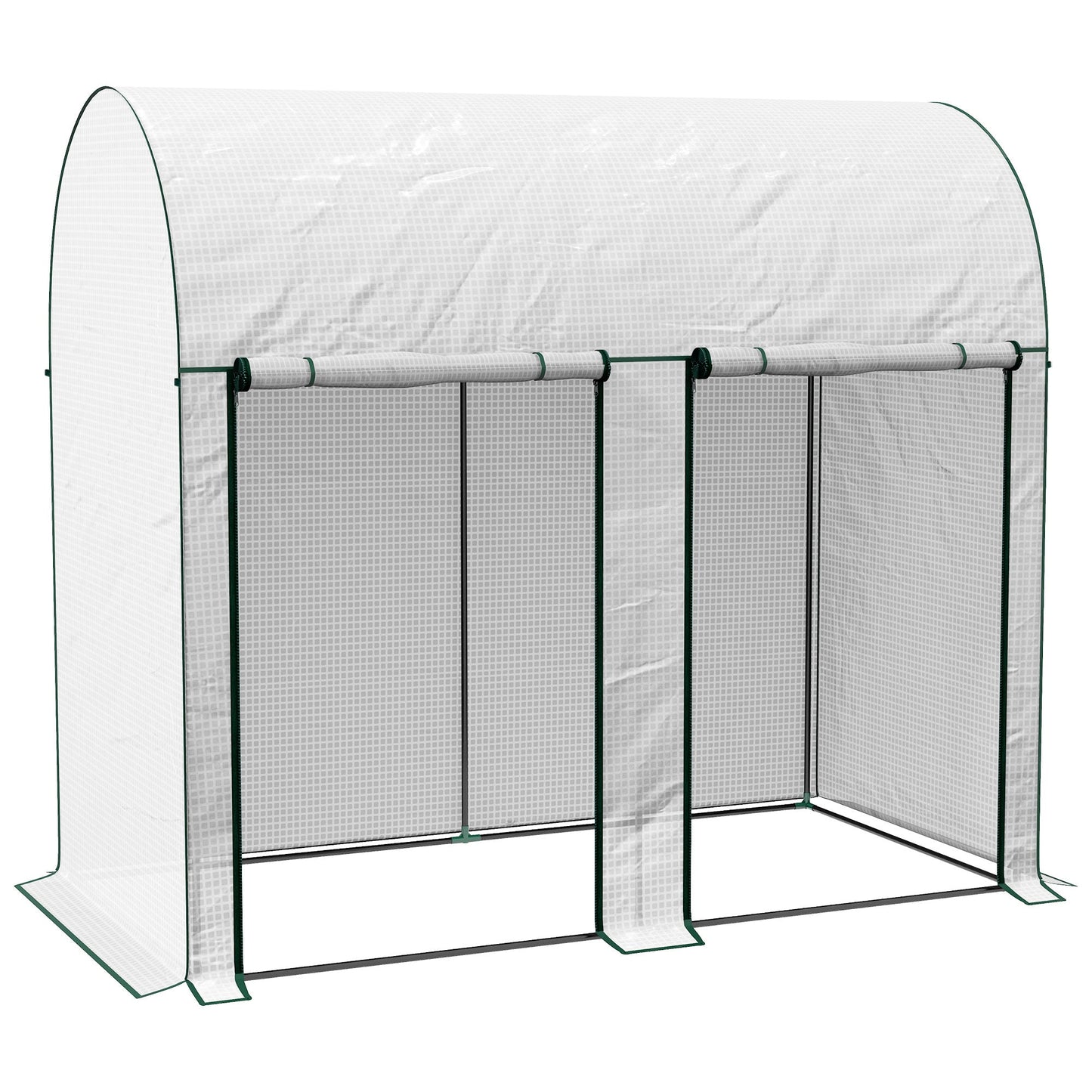 Outsunny 200 x 100cm szklarnia typu walk-in z drzwiami na suwak - biała