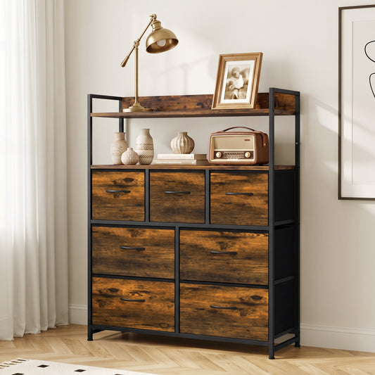 HOMCOM Chest of Drawers in Rustic Brown, image 2