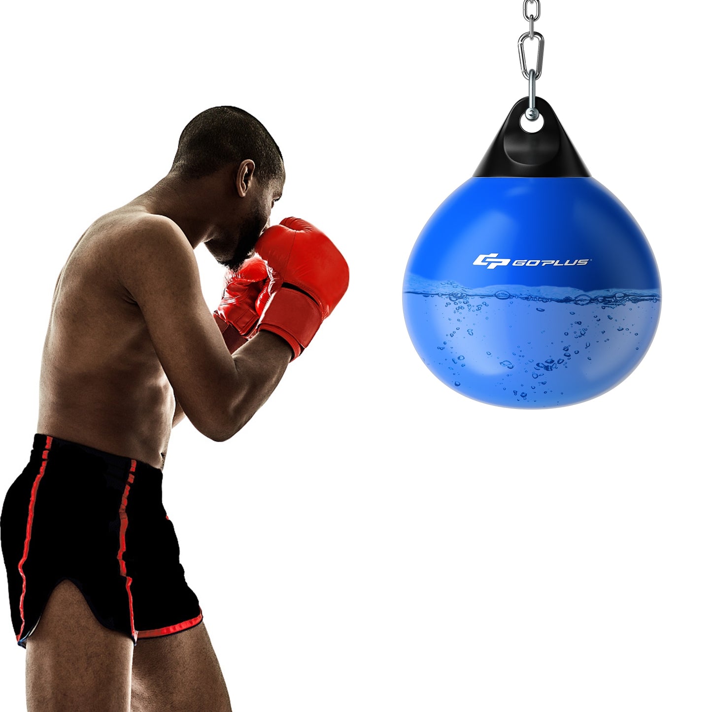Water Punching Bag with Water Injector and Hanging Accessories-Blue