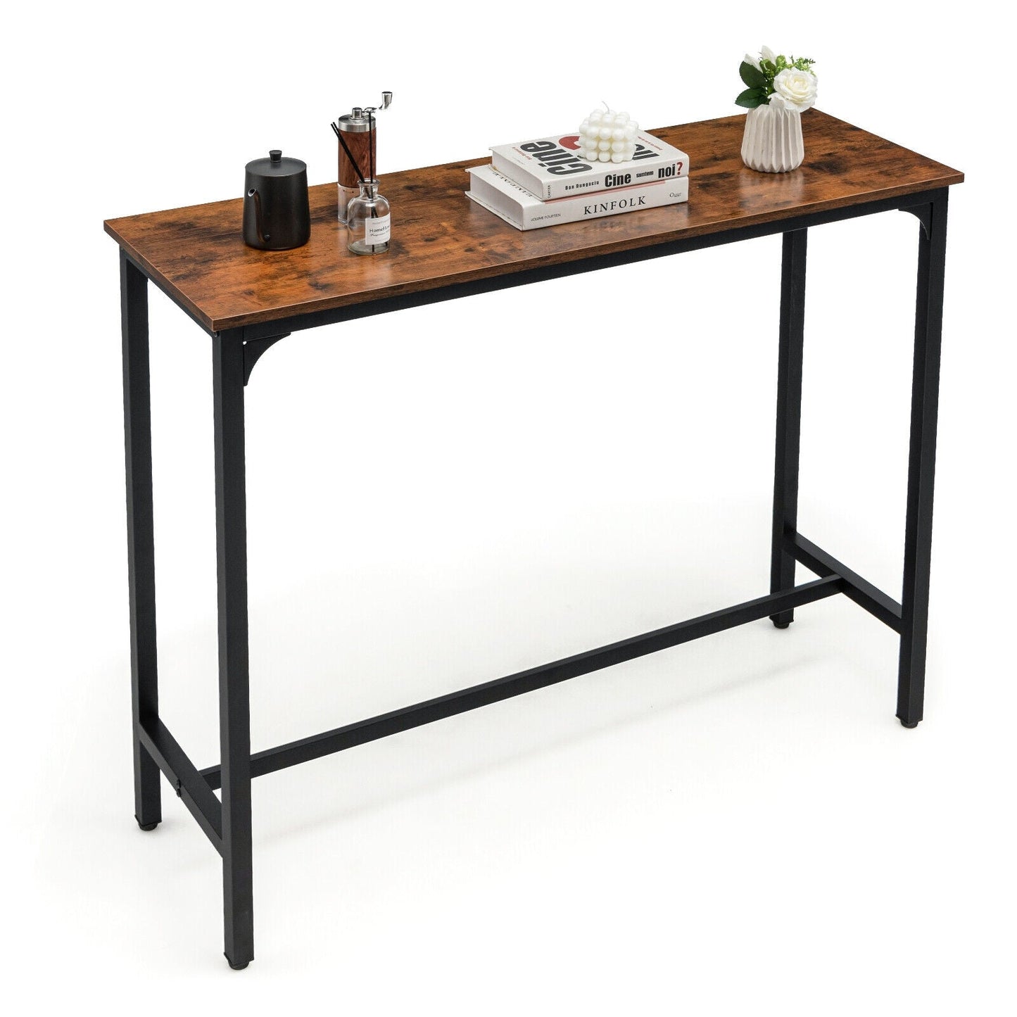 120 x 40 cm Industrial High Bar Table for Kitchen & Cafe & Pub