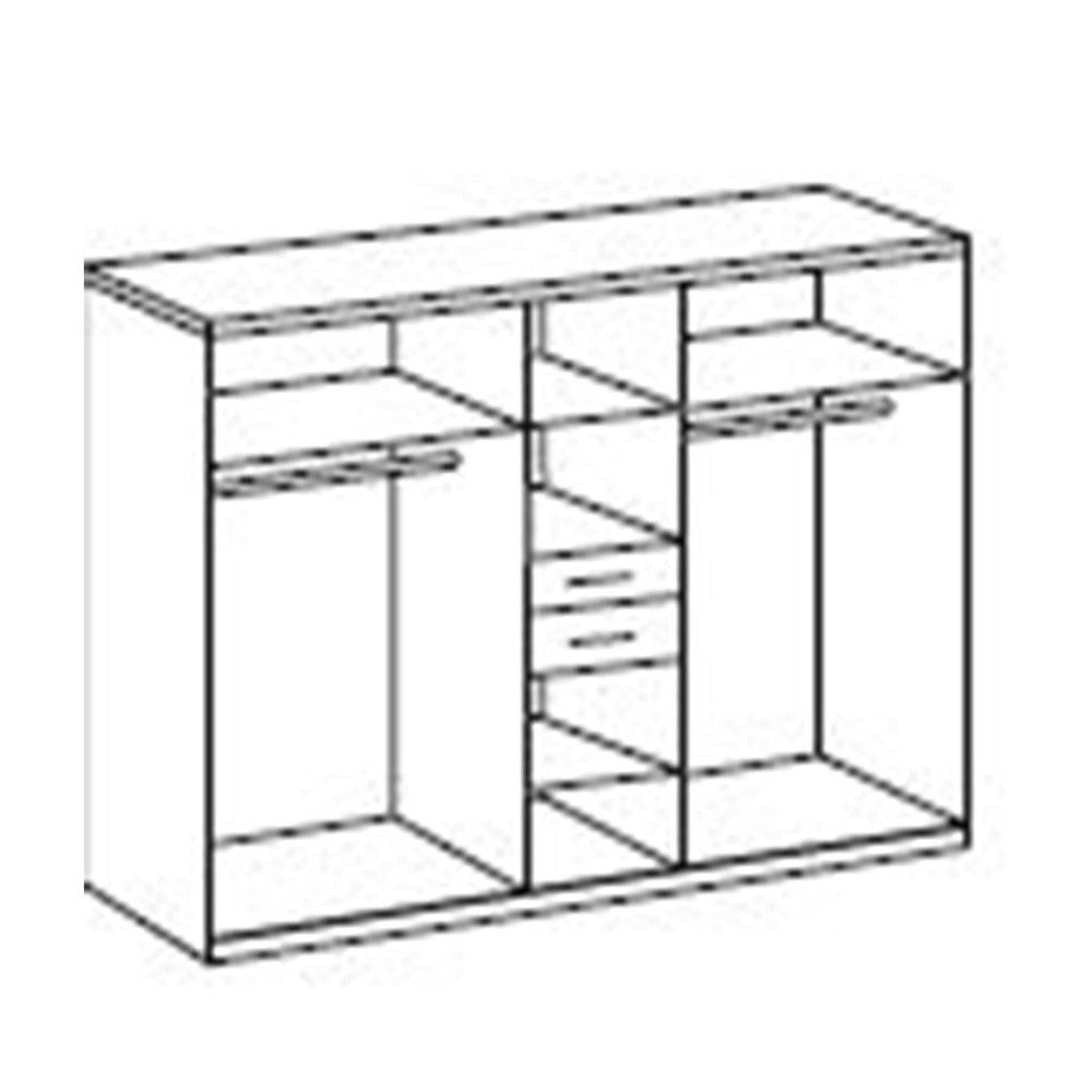 DAKAR 5 Door Wardrobe Oak and Graphite 225cm