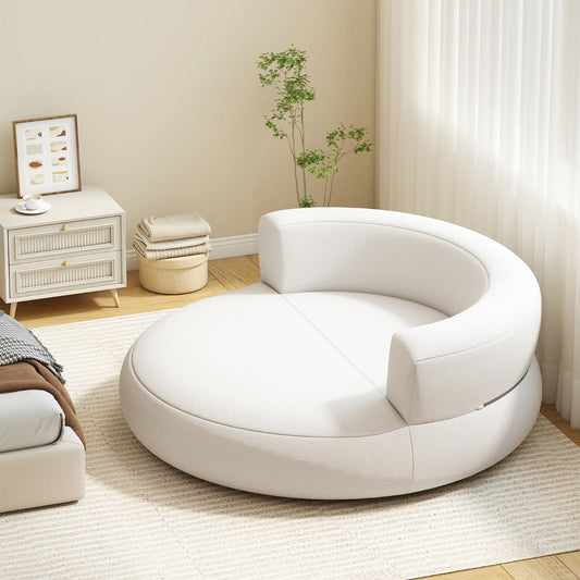 Inflatable Couch Inflatable Lounger Air Sofa with Detachable Cover-White