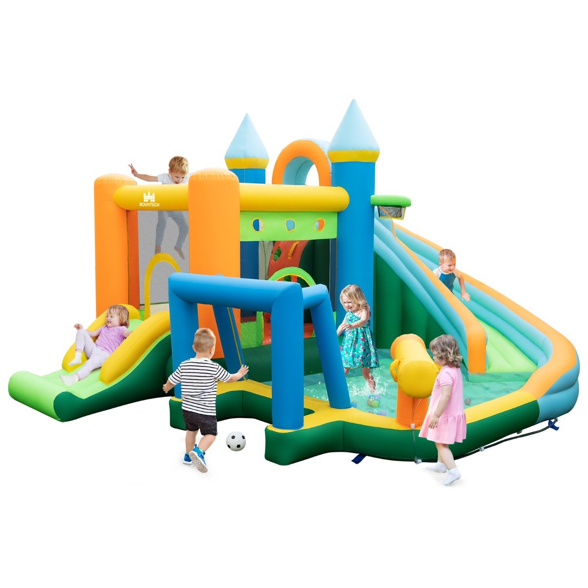 Inflatable Water Slide Blowup Water Park with Splash Pool (Without Blower)