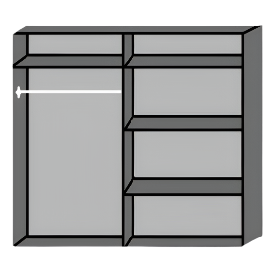 INAGU 4 Door Mirrored Wardrobe White 180cm