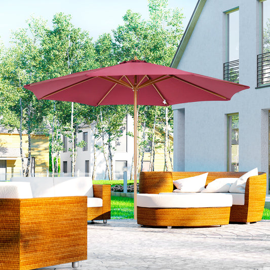 Outsunny 3(m) Garden Parasol in Wine Red, image 2