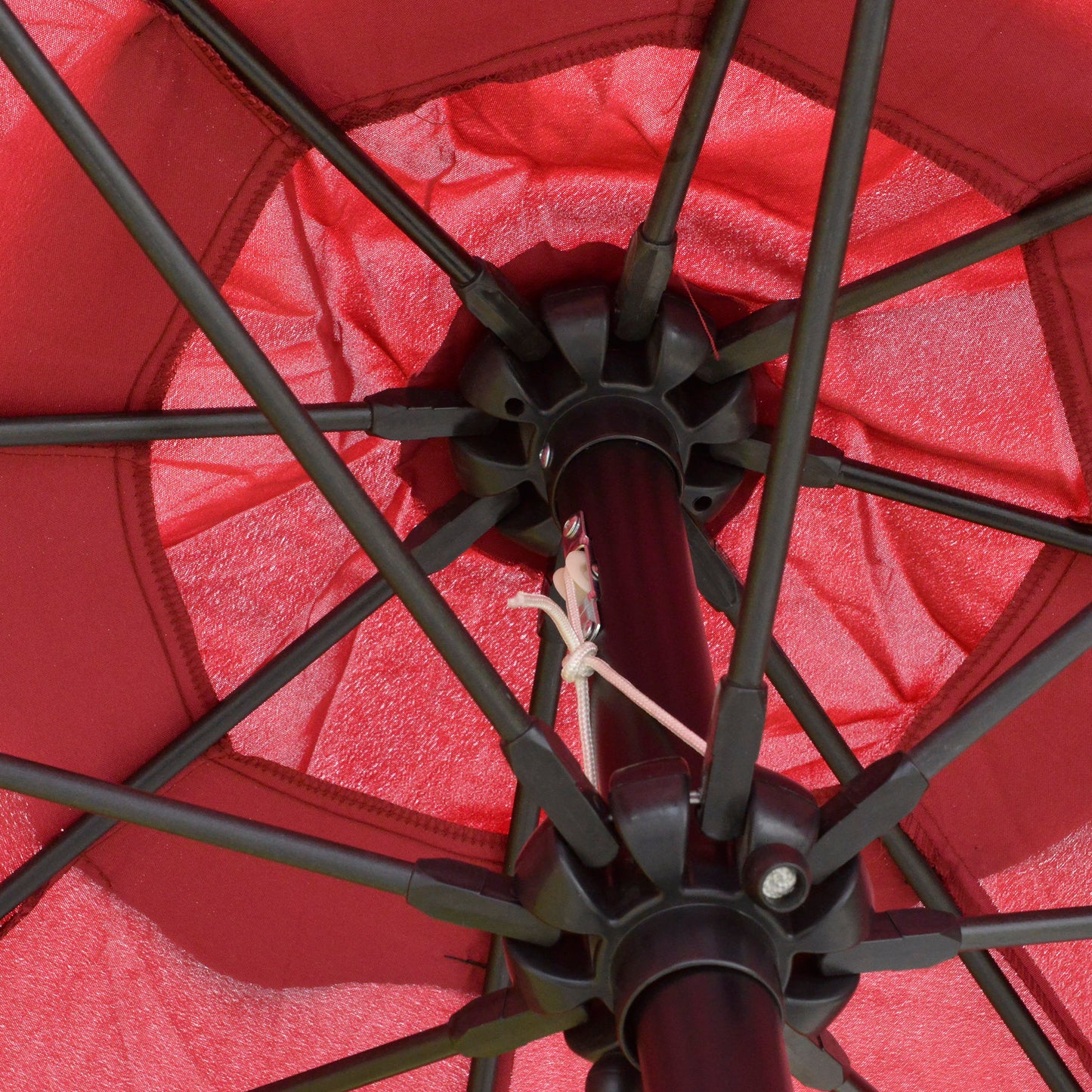 Outsunny 2.7M Garden Parasol Umbrella with Glass Fibre Ribs and Aluminium Frame, Tilting Sun Shade Shelter Canopy, Wine Red