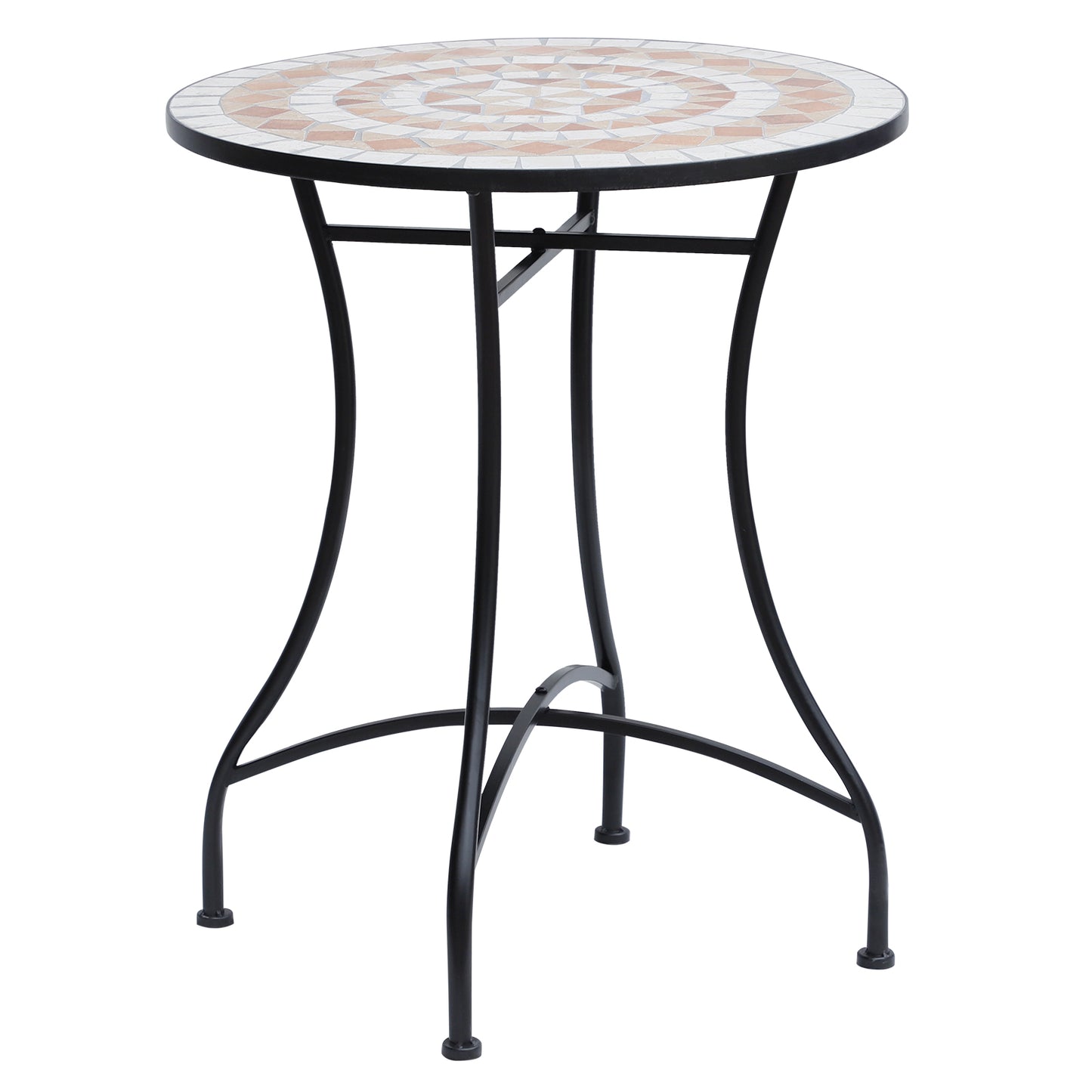 Outsunny 60cm Mozaika Okrągły Stół Bistro Stolik Barowy Patio Ogród Zewnętrzny Balkon Meble