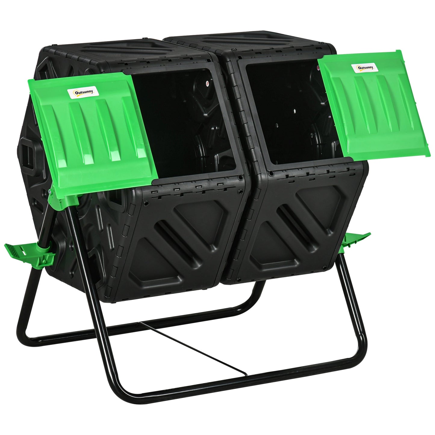 Kompostownik dwukomorowy Outsunny 130L – czarny