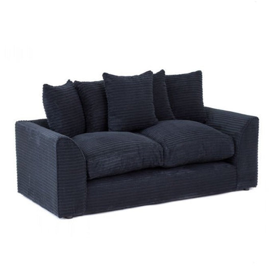 Porto Jumbo Cord 3 Seater Sofa - Black