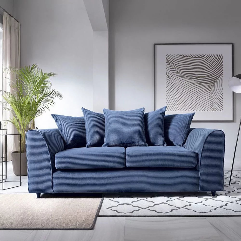 Sofa Jill Jumbo 3-osobowa - niebieska