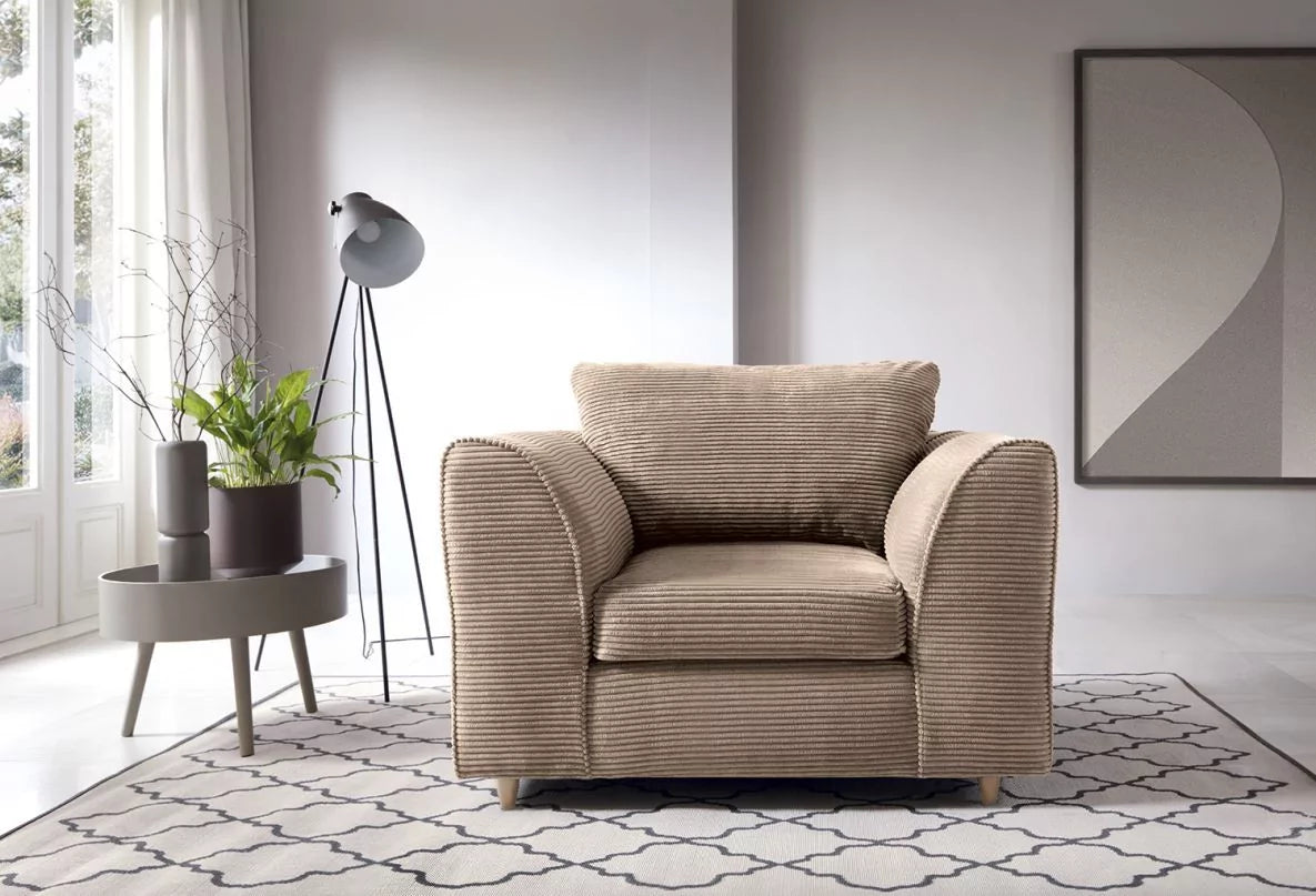 كرسي بمسندين حبل جامبو من ياسمين - بني