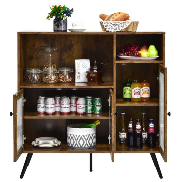 Vintage Sideboard with Adjustable Shelves for Dining / Living / Study Rustic Brown
