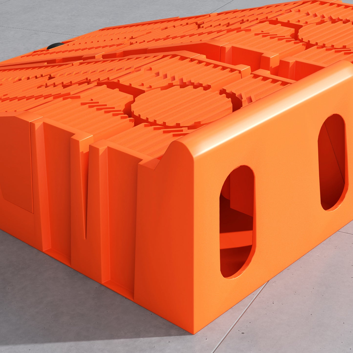 DURHAND 2 Pieces Car Ramps Heavy Duty 5 Ton Motorhome Levelling Ramps, Plastic Garage Workshop Car Lift, Portable Automotive Vehicle Campervan Car Ramp, Orange