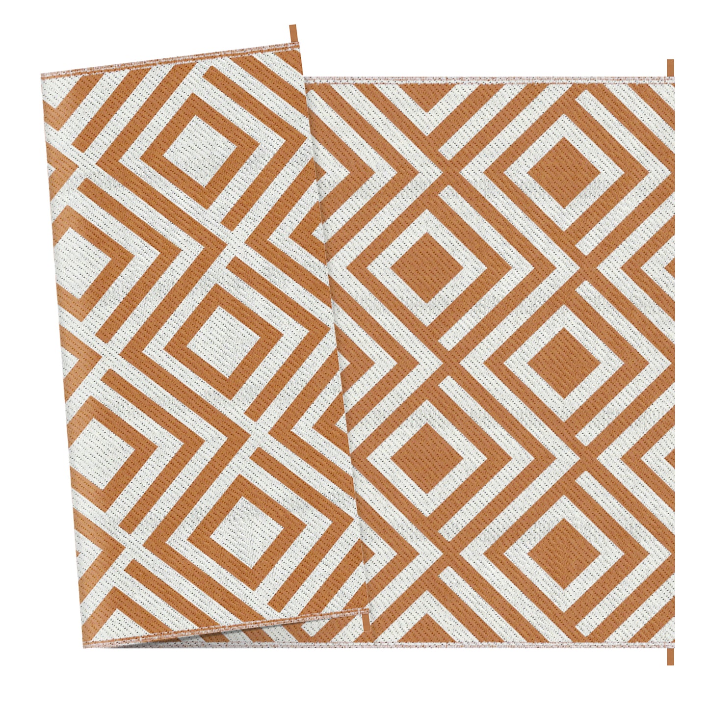 Outsunny Reversible Outdoor Rug, plastikowa mata słomiana z torbą transportową, kołki do mocowania na ziemi, do ogrodu, kempingu, pikniku, plaży, 182x274 cm, brązowy