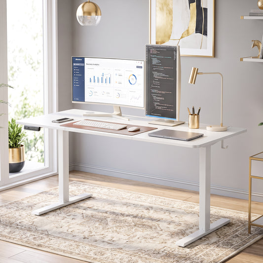 HOMCOM Standing Desk in White, image 2