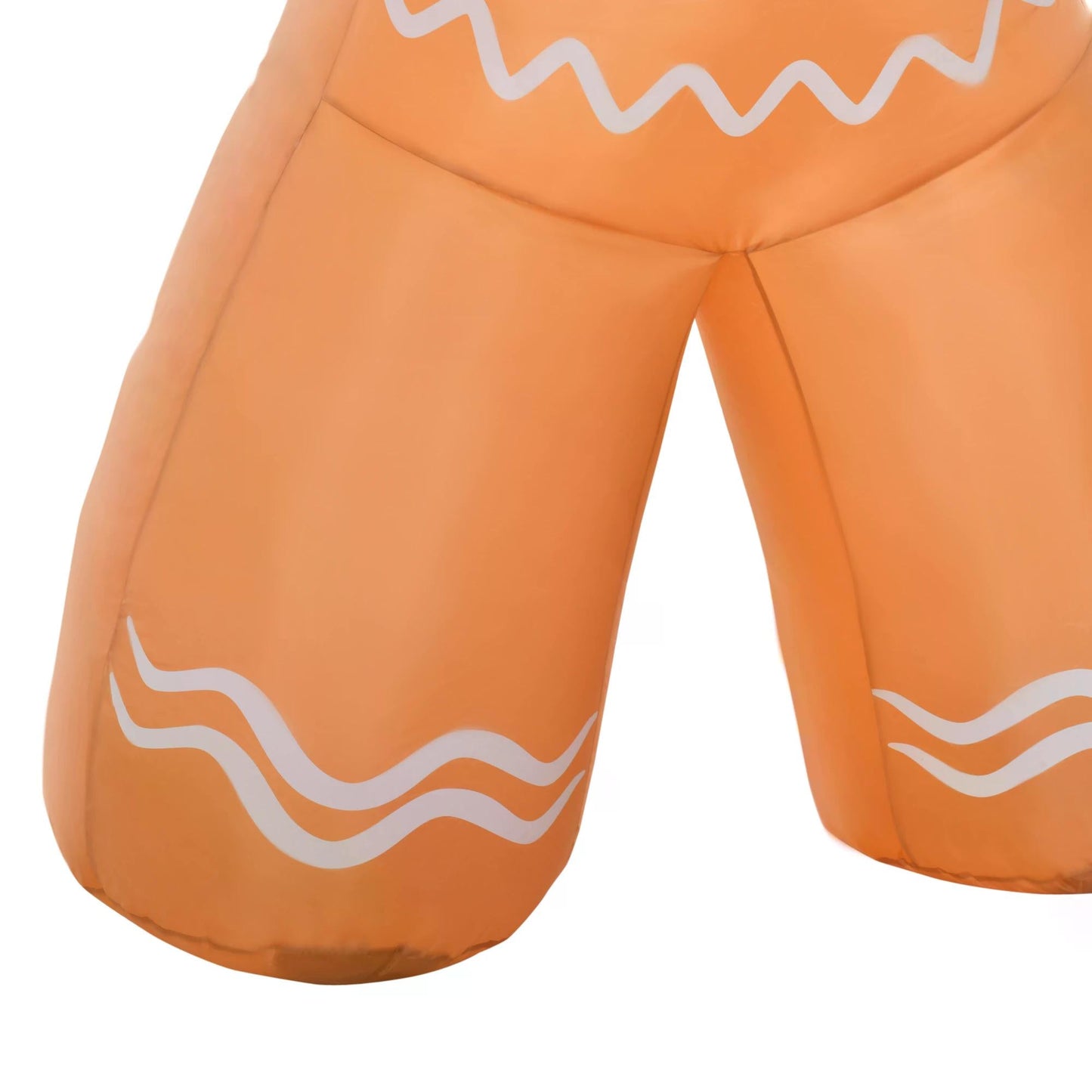 HOMCOM 8ft Christmas Inflatable Gingerbread Man, Lighted Blow Up Yard Decor Indoor Outdoor Garden Lawn Party Prop