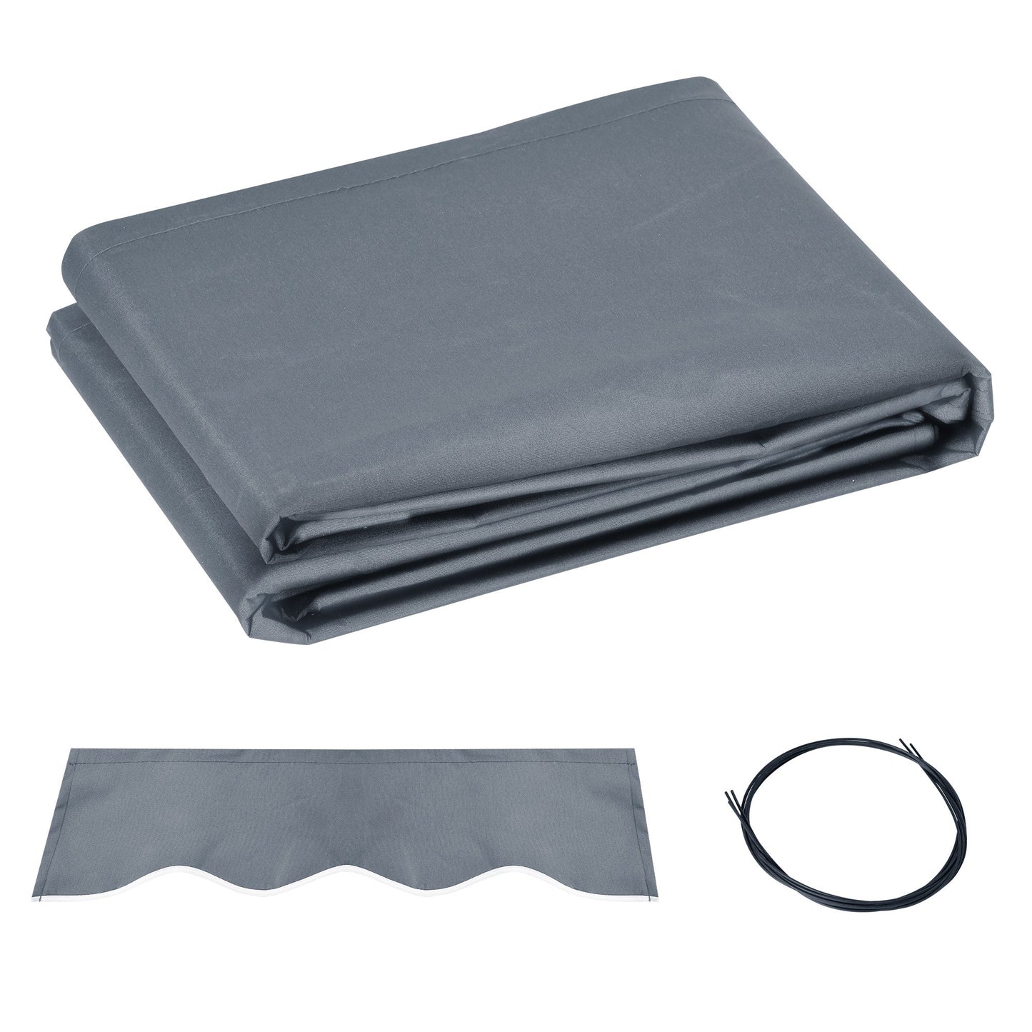 Outsunny Awning Replacement Canopy, Water Resistant UPF 50+ Sun Shade Cover for 3 x 2.5 m Garden Awning (Fabric Only), Grey