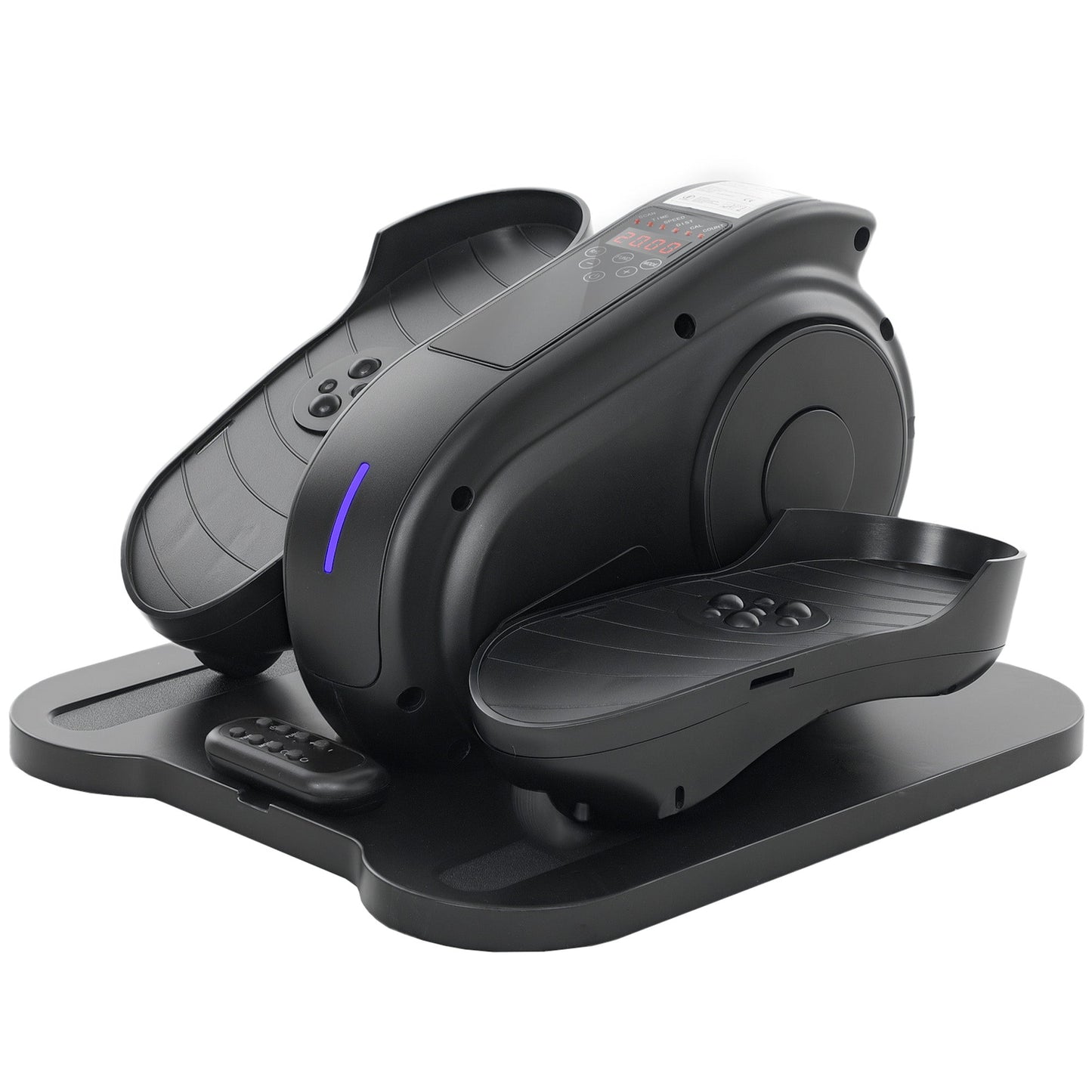 SPORTNOW Under Desk Elliptical Machine, Seated Pedal Exerciser, Mini Electric Elliptical Machine for Seniors with LCD Monitor, Remote Control and 10 Adjustable Speed, Quiet & Portable, Black