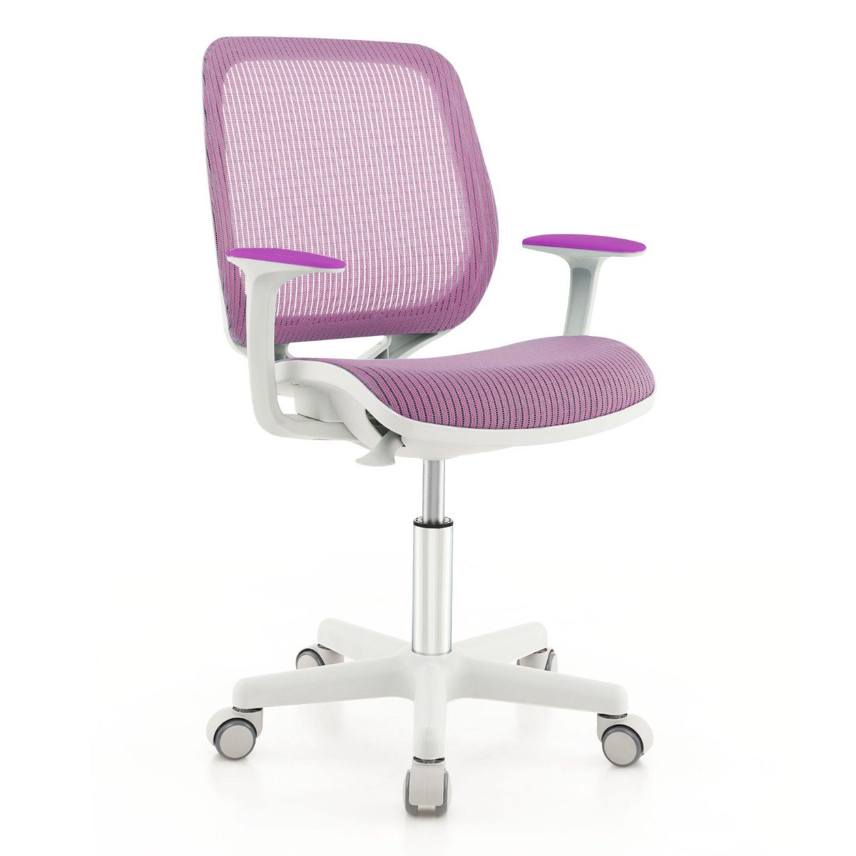 Swivel Mesh Children Computer Chair with Adjustable Height-Purple