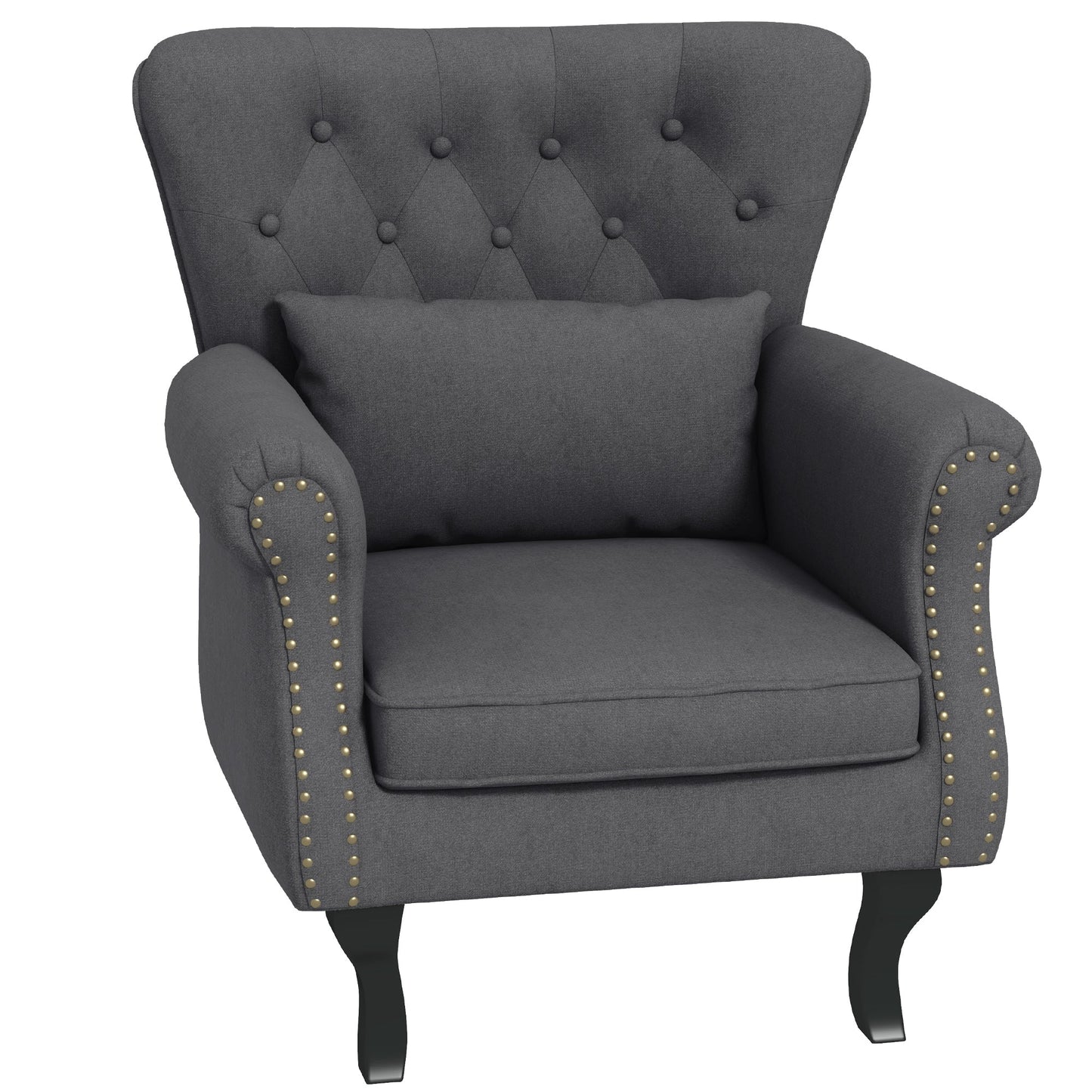HOMCOM Chesterfield-Style Akcent Fotel - Szary
