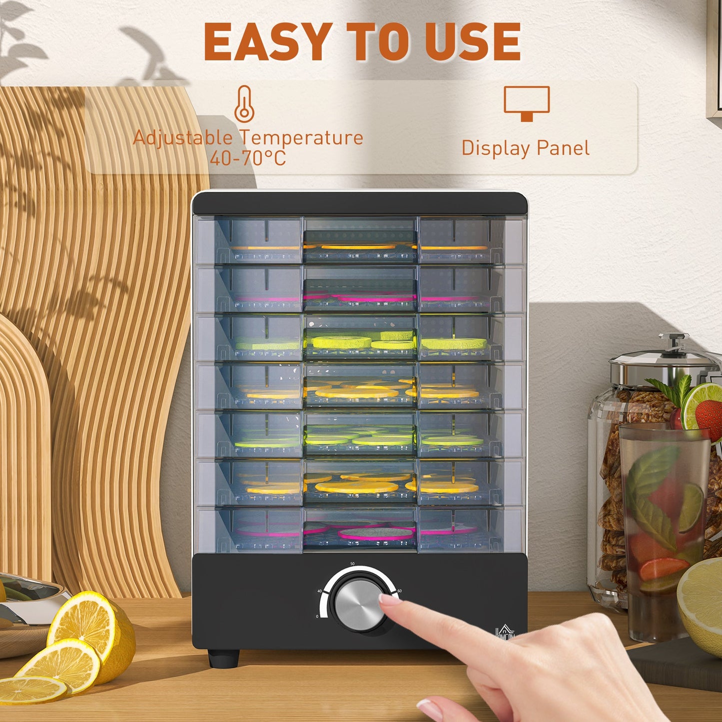HOMCOM Seven Tray, Food Dehydrator - White