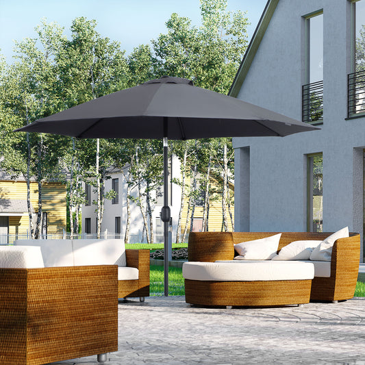 Outsunny 2.7M Garden Parasol Umbrella in Charcoal Grey, image 2