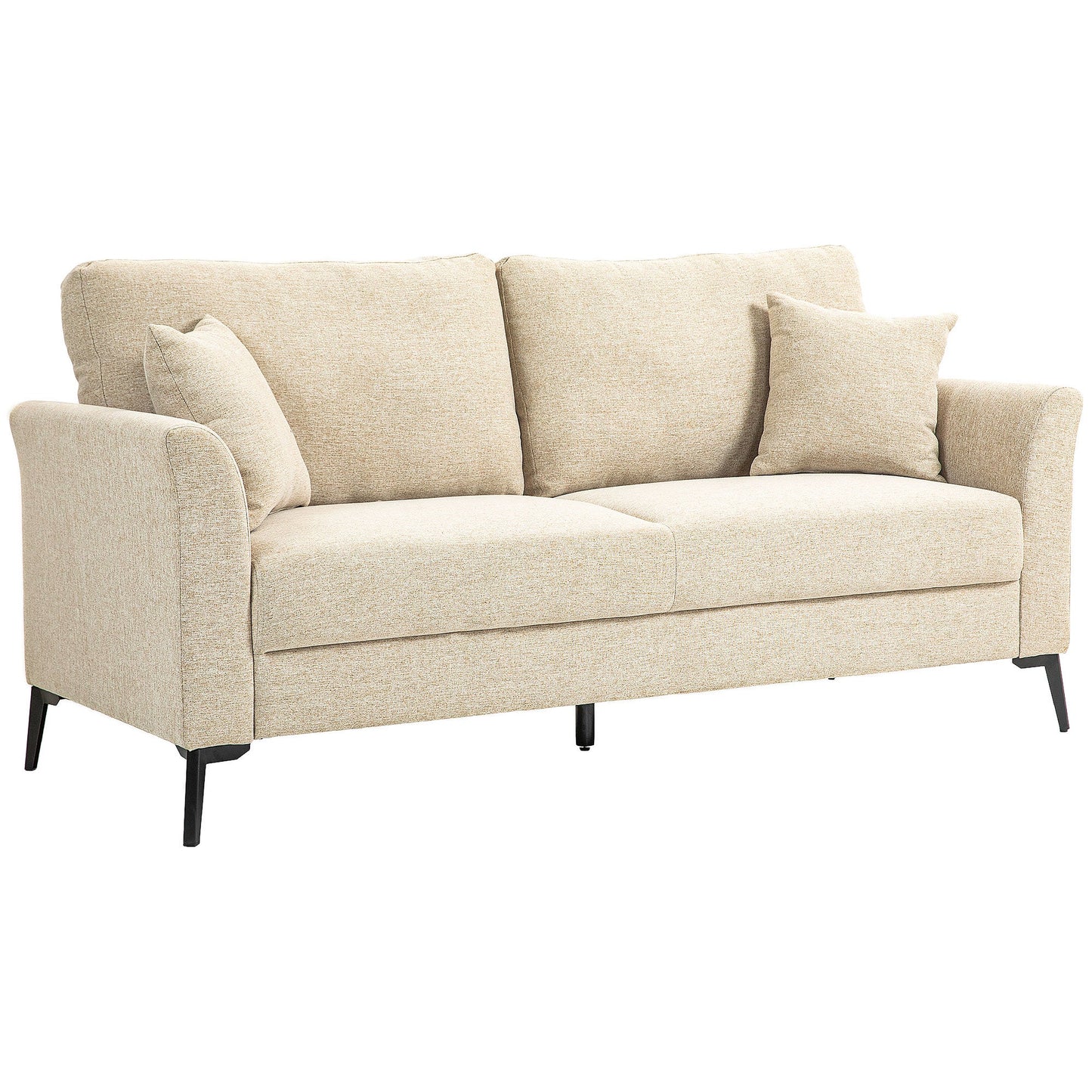 Sofa trzyosobowa HOMCOM w kolorze lnianym - beżowa